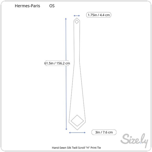 Hermes-Paris Hand Sewn Silk Twill Red & Blue Scroll 'H' Print Mens Tie - Picture 9 of 9